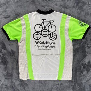 Vintage InSport Cycling Jersey Mens L Dave Scott McCully Hawaii Neon Race Shirt